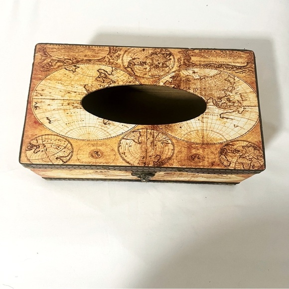 Retro Tissue Box Holder Tissue Organizer Rectangular Wooden Tissue Box Cover EUC - Picture 3 of 8